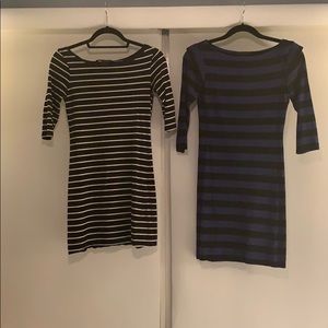 A pair of striped French connection dresses